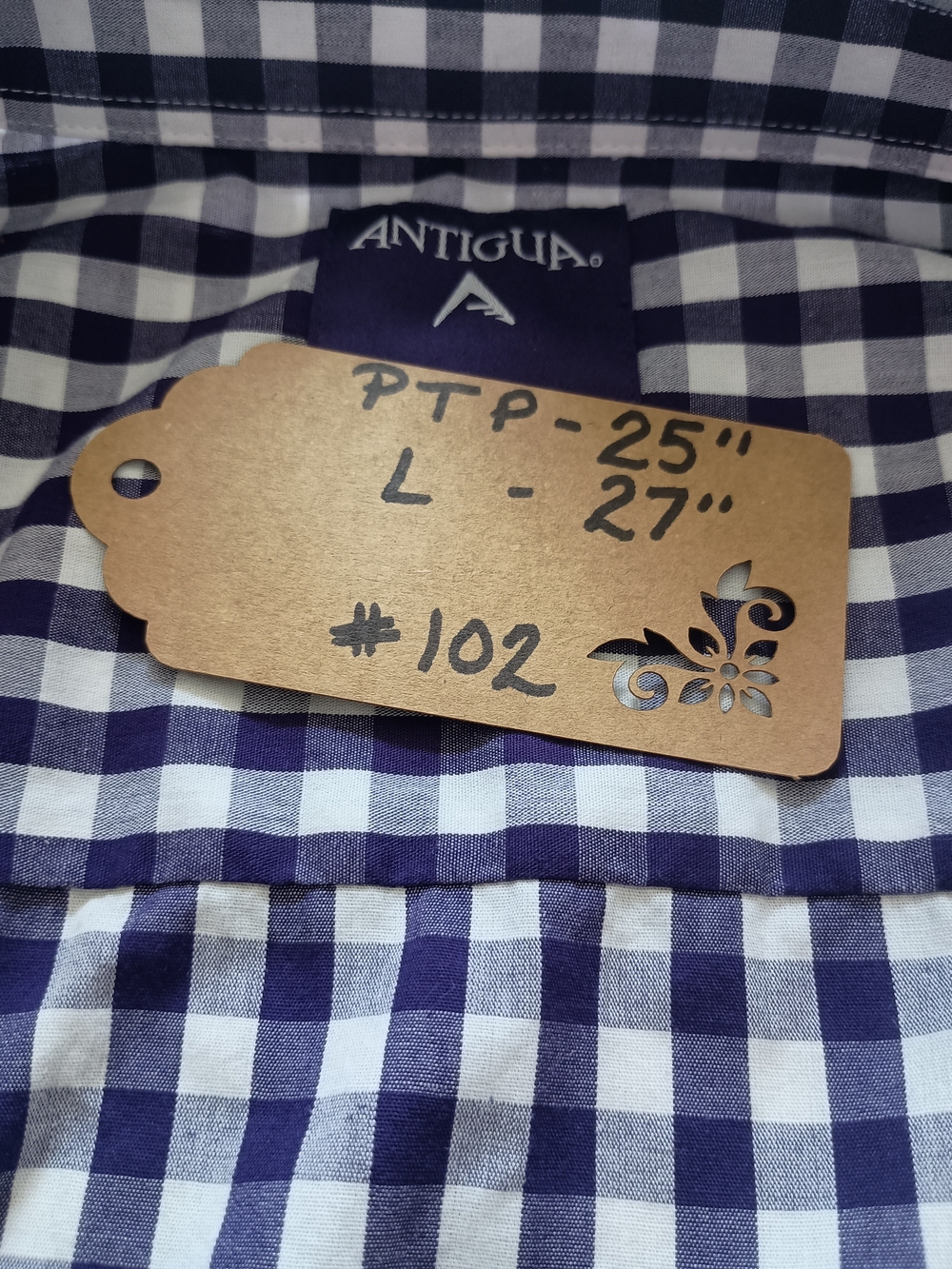 Upcycled Women's Clemson Ruffle Collar Shirt #102 - Picture 7 of 9